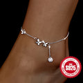 Elegant 925 Sterling Silver Butterfly Anklet With Sparkling zirconia - Hypoallergenic & Durable Foot Jewelry For All Occasions