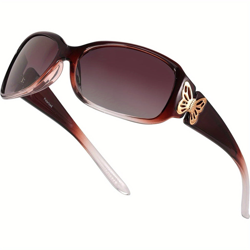 Fashion Glasses for Women Polarized Protection Wrap Around Glasses Trendy Butterfly Decor Fashion Accessories