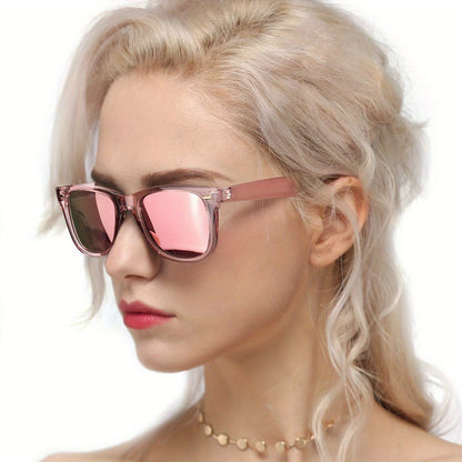 Polarized Sunglasses for Women, Anti-Glare Mirror Lenses, Trendy Fashion Shades with UV Protection, Lightweight Frame — Tawny Gold, Pink, White, Tea, Floral & More Colors Available