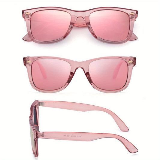 Polarized Sunglasses for Women, Anti-Glare Mirror Lenses, Trendy Fashion Shades with UV Protection, Lightweight Frame — Tawny Gold, Pink, White, Tea, Floral & More Colors Available