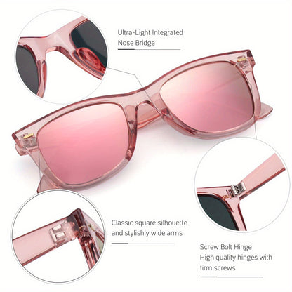 Polarized Sunglasses for Women, Anti-Glare Mirror Lenses, Trendy Fashion Shades with UV Protection, Lightweight Frame — Tawny Gold, Pink, White, Tea, Floral & More Colors Available