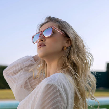 Polarized Sunglasses for Women, Anti-Glare Mirror Lenses, Trendy Fashion Shades with UV Protection, Lightweight Frame — Tawny Gold, Pink, White, Tea, Floral & More Colors Available