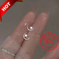 Tiny Star Moon Design Stud Earrings 925 Sterling 925 Silver Hypoallergenic Jewelry Elegant Classic Style for Daily Wear for Eid, Ramadan