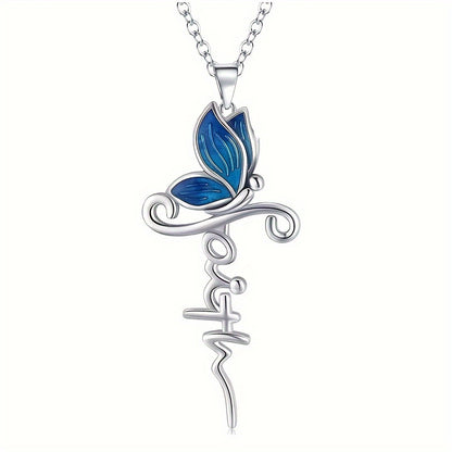 Pendant Necklace Set 3pcs – Animal Charm Hummingbird Butterfly Turtle Cross, Elegant Fashion Jewelry Gift for Women, Valentine’s Day & Anniversary