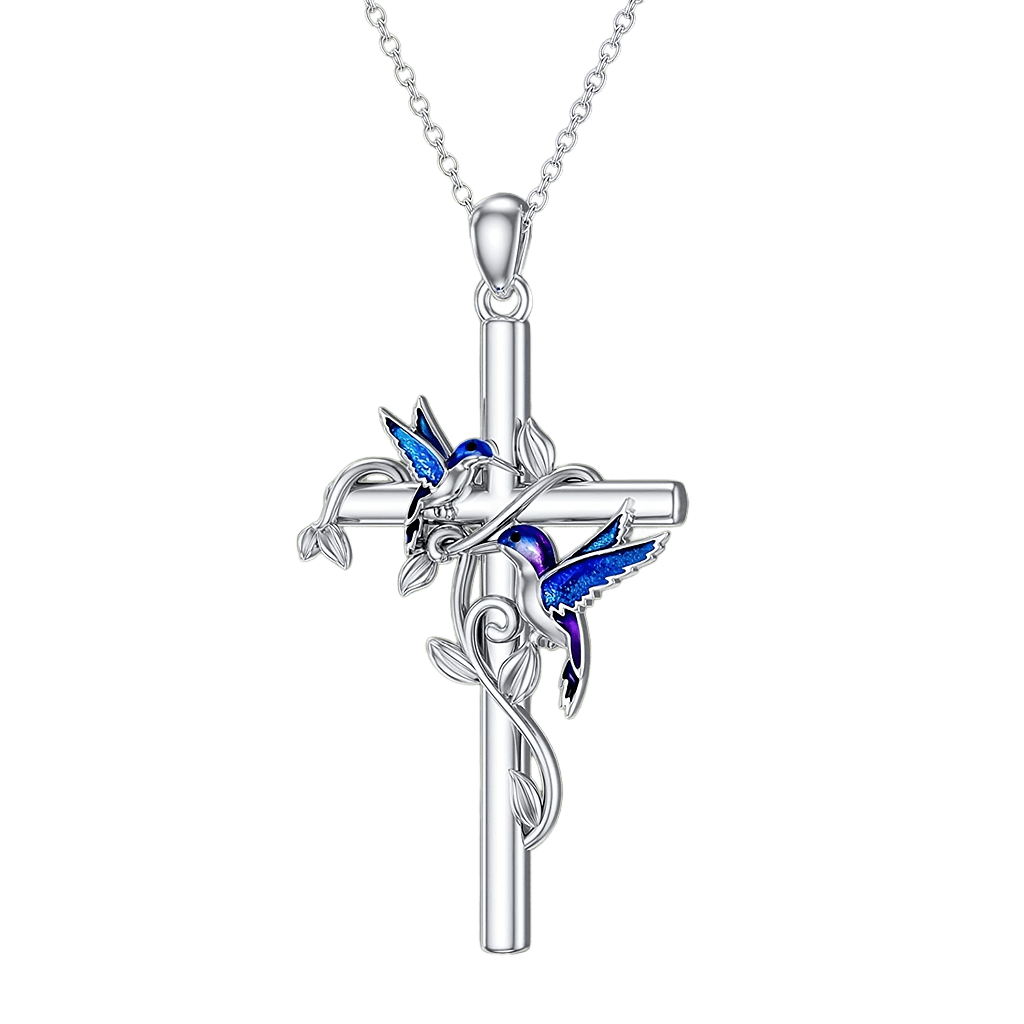 Pendant Necklace Set 3pcs – Animal Charm Hummingbird Butterfly Turtle Cross, Elegant Fashion Jewelry Gift for Women, Valentine’s Day & Anniversary