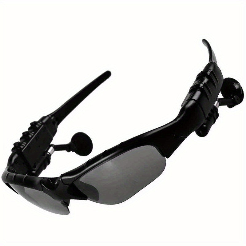 Smart driving glasses with wireless headphones - music, calls and navigation, stereo, hands-free microphone, noise-cancelling earplugs, suitable for and activities