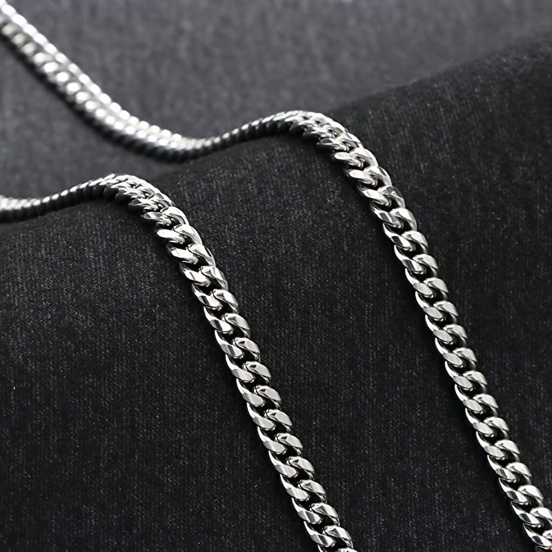 Grandson Necklace Gift – Stainless Steel Cuban Link Chain with Engraved Message Card & Gift Box, Meaningful Birthday Christmas Graduation Keepsake Jewelry Present for Grandson from Grandma Grandpa