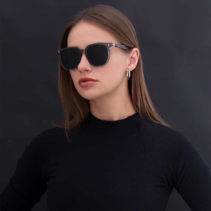 Polarized Sunglasses TR Frame for Men & Women – Vintage Stud Detail Hybrid Spectacle Retro Street Style Eyewear, Lightweight Unisex Design for Outdoor, Driving & Travel