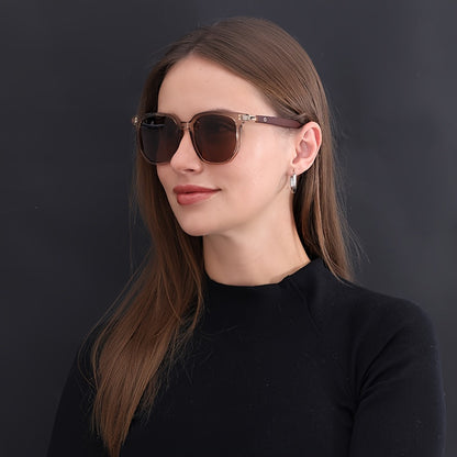 Polarized Sunglasses TR Frame for Men & Women – Vintage Stud Detail Hybrid Spectacle Retro Street Style Eyewear, Lightweight Unisex Design for Outdoor, Driving & Travel