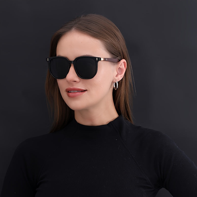 Polarized Sunglasses TR Frame for Men & Women – Vintage Stud Detail Hybrid Spectacle Retro Street Style Eyewear, Lightweight Unisex Design for Outdoor, Driving & Travel