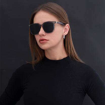 Polarized Sunglasses TR Frame for Men & Women – Vintage Stud Detail Hybrid Spectacle Retro Street Style Eyewear, Lightweight Unisex Design for Outdoor, Driving & Travel