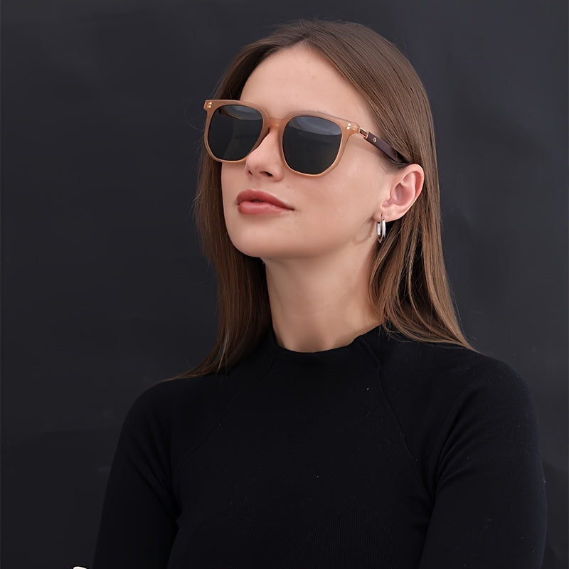 Unisex Vintage-Style Sunglasses With Stud Detail, Fashion Street Style, Suitable For Outdoor Driving And Travel