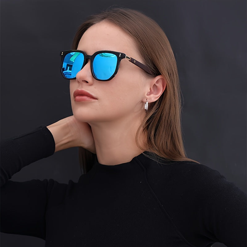 Polarized Sunglasses TR Frame for Men & Women – Vintage Stud Detail Hybrid Spectacle Retro Street Style Eyewear, Lightweight Unisex Design for Outdoor, Driving & Travel