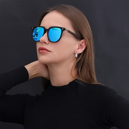 Polarized Sunglasses TR Frame for Men & Women – Vintage Stud Detail Hybrid Spectacle Retro Street Style Eyewear, Lightweight Unisex Design for Outdoor, Driving & Travel