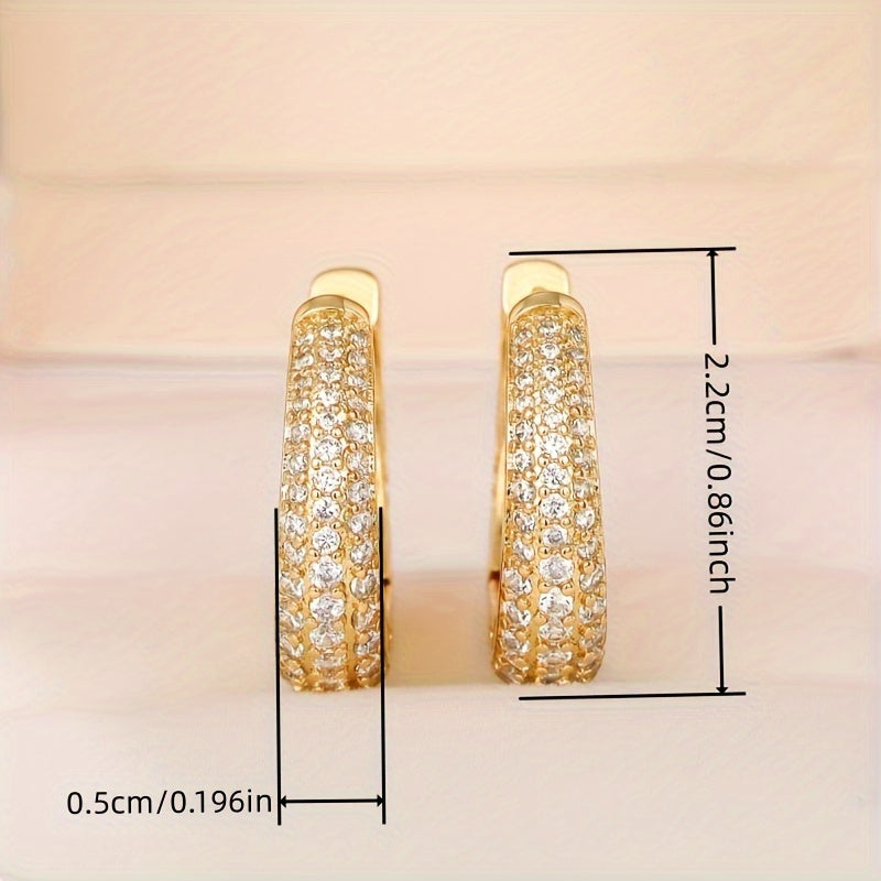 1 Pair of S925 Silver Earrings Elegantly Plated with Sparkling Synthetic Zirconia Earrings - Chic Retro Style and Dazzling Radiance, Perfect Gift