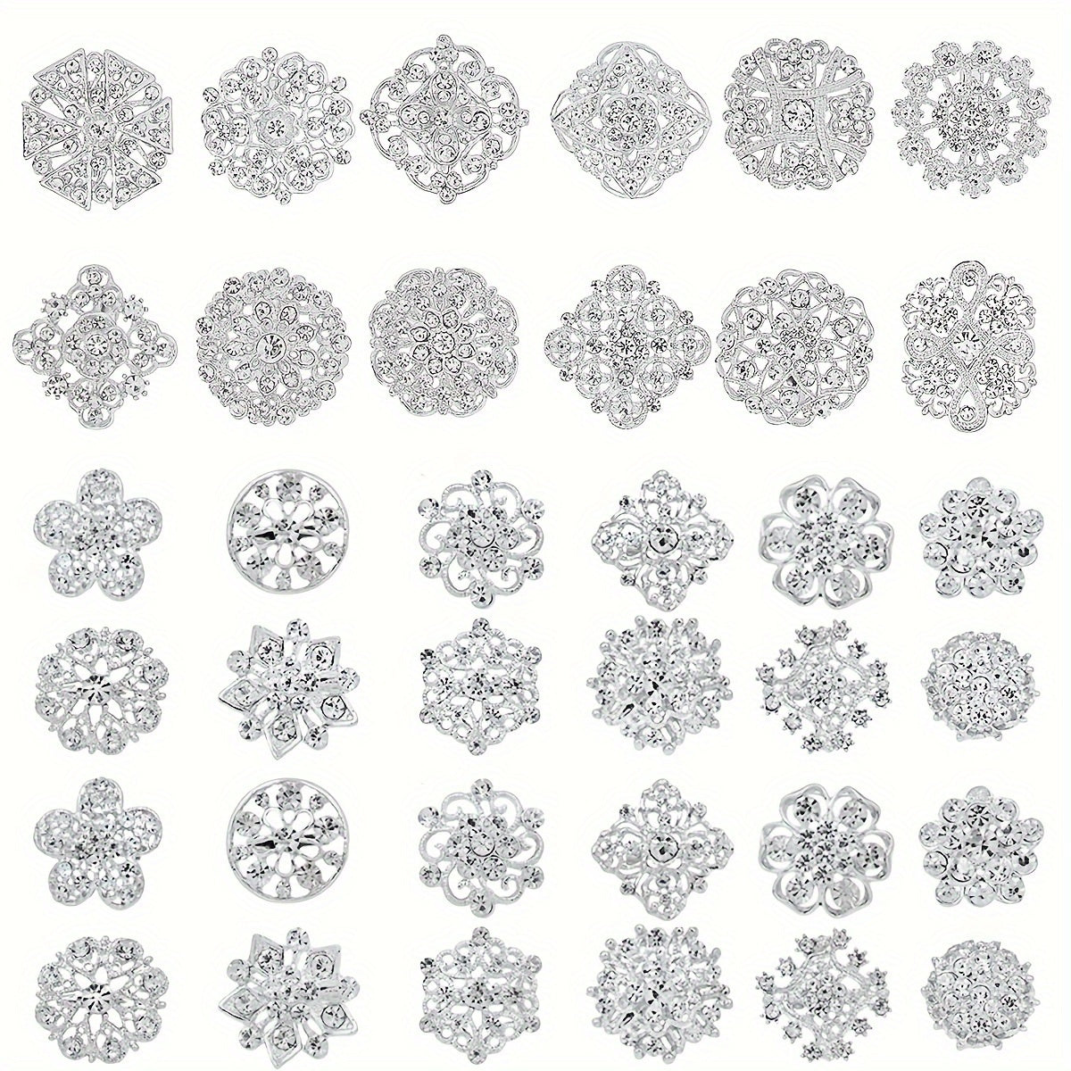 36Pcs Rhinestone Brooch Set, Elegant Golden Jewelry with Classic Design, Perfect for Weddings, Parties, and Formal Occasions, Versatile, Shiny Fashion Accessories, Ideal Gift for.Suitable for men and women.