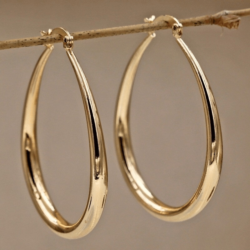 Hoop Earrings for Women Bohemian Retro Minimalist Gold No-Plating Nickel-Free Sensitive Ears Daily Wear Christmas Gift Jewelry