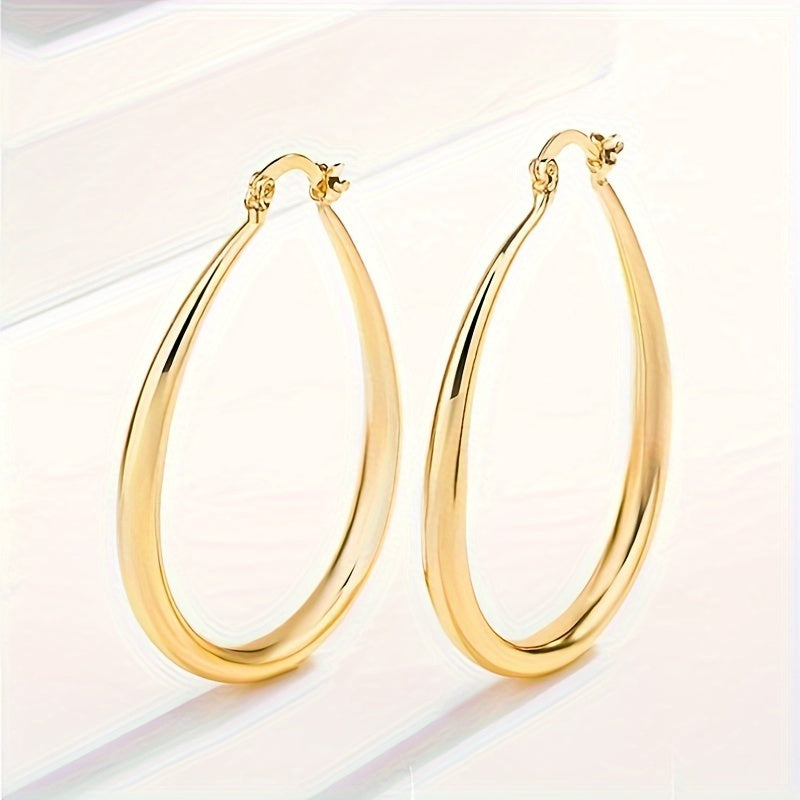Hoop Earrings for Women Bohemian Retro Minimalist Gold No-Plating Nickel-Free Sensitive Ears Daily Wear Christmas Gift Jewelry
