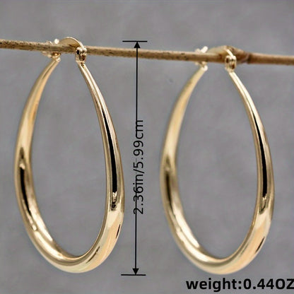 Hoop Earrings for Women Bohemian Retro Minimalist Gold No-Plating Nickel-Free Sensitive Ears Daily Wear Christmas Gift Jewelry