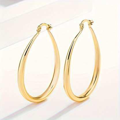 Hoop Earrings for Women Bohemian Retro Minimalist Gold No-Plating Nickel-Free Sensitive Ears Daily Wear Christmas Gift Jewelry