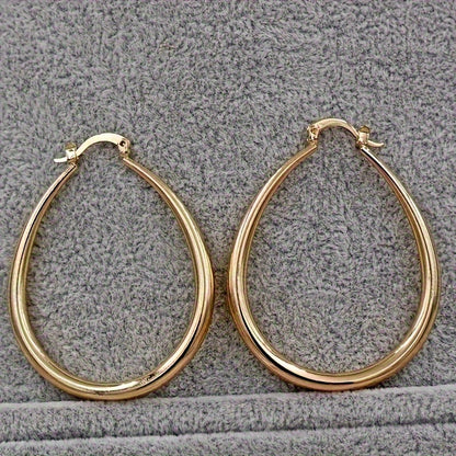 Hoop Earrings for Women Bohemian Retro Minimalist Gold No-Plating Nickel-Free Sensitive Ears Daily Wear Christmas Gift Jewelry