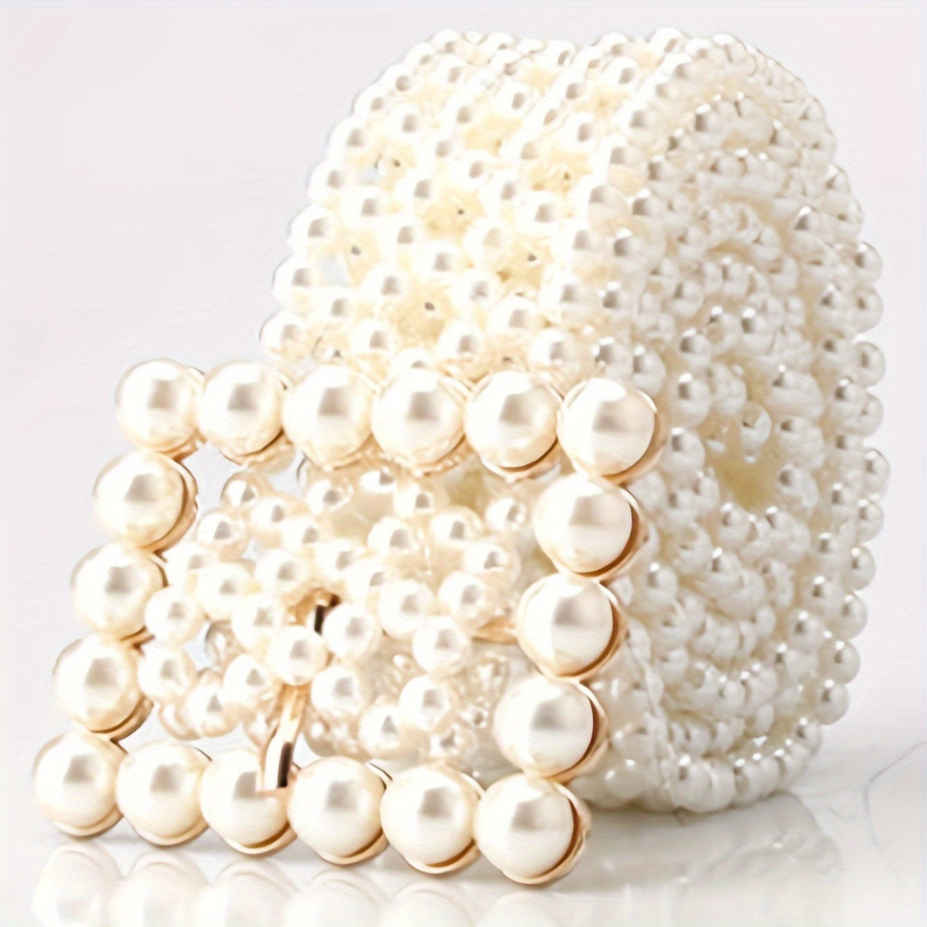 1pc Artificial Pearl Woven Belt Elegant Hollow White Belt Fashionable Adjustable Body Jewelry Dress Belt Women'S Versatile Fashion Simple Suitable for Weddings, Daily Commuting, Christmas, Halloween Gifts