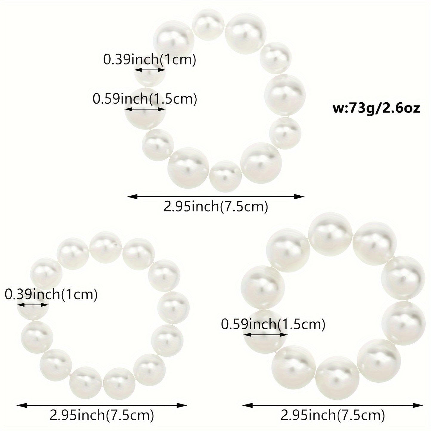 Pearl Headbands 3pcs Set Elegant Imitation Pearl Elastic Hair Bands Multifunctional Bracelet Hair Accessories for Women Daily Wear Party Banquet Color Block