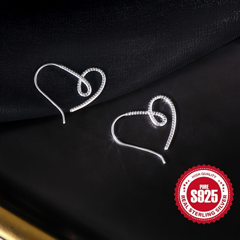 S925 Sterling Silver Twisted Heart-Shaped Hoop Earrings for Women, Perfect for Everyday Use And Special Occasions Like Valentine'S Day And Mother'S Day, Weighing 2.4G Or 0.08Oz