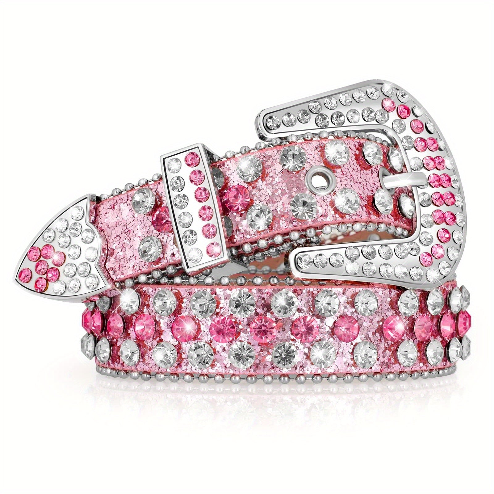 1pc Women's Polka Dot Rhinestone Belt - Red PU with Shiny Alloy Buckle, Casual Street Style Accessory | Wet Wipe Clean | Fashion Gift for School or Halloween
