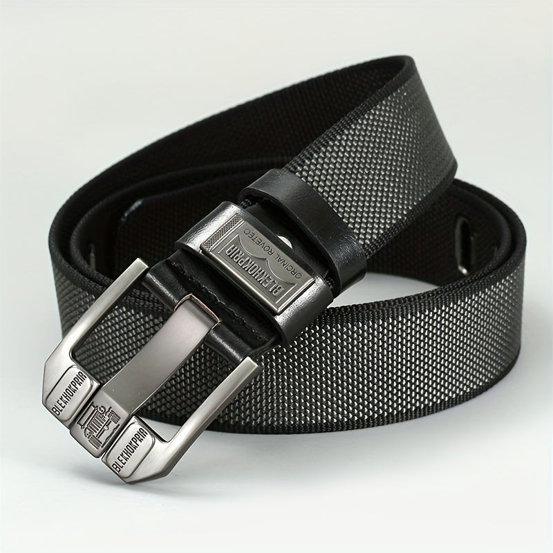 1pc Simple Style Men's Women's Belt with Non-hole Sliding Buckle Durable Flexible Belt Large Size Alloy Square Buckle Multi-functional Accessories Ideal for Gift Gifts Halloween Christmas Holiday Gifts
