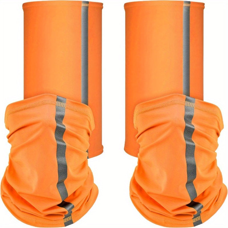 4pcs Reflective Neck Gaiters Visibility Neon Safety Bandana Wind Dust Scarf Bandanas