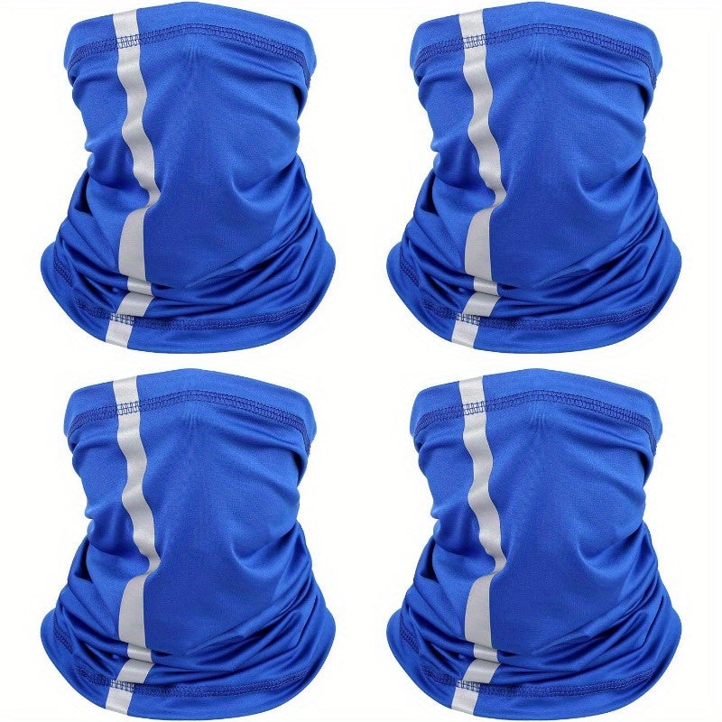 4pcs Reflective Neck Gaiters Visibility Neon Safety Bandana Wind Dust Scarf Bandanas