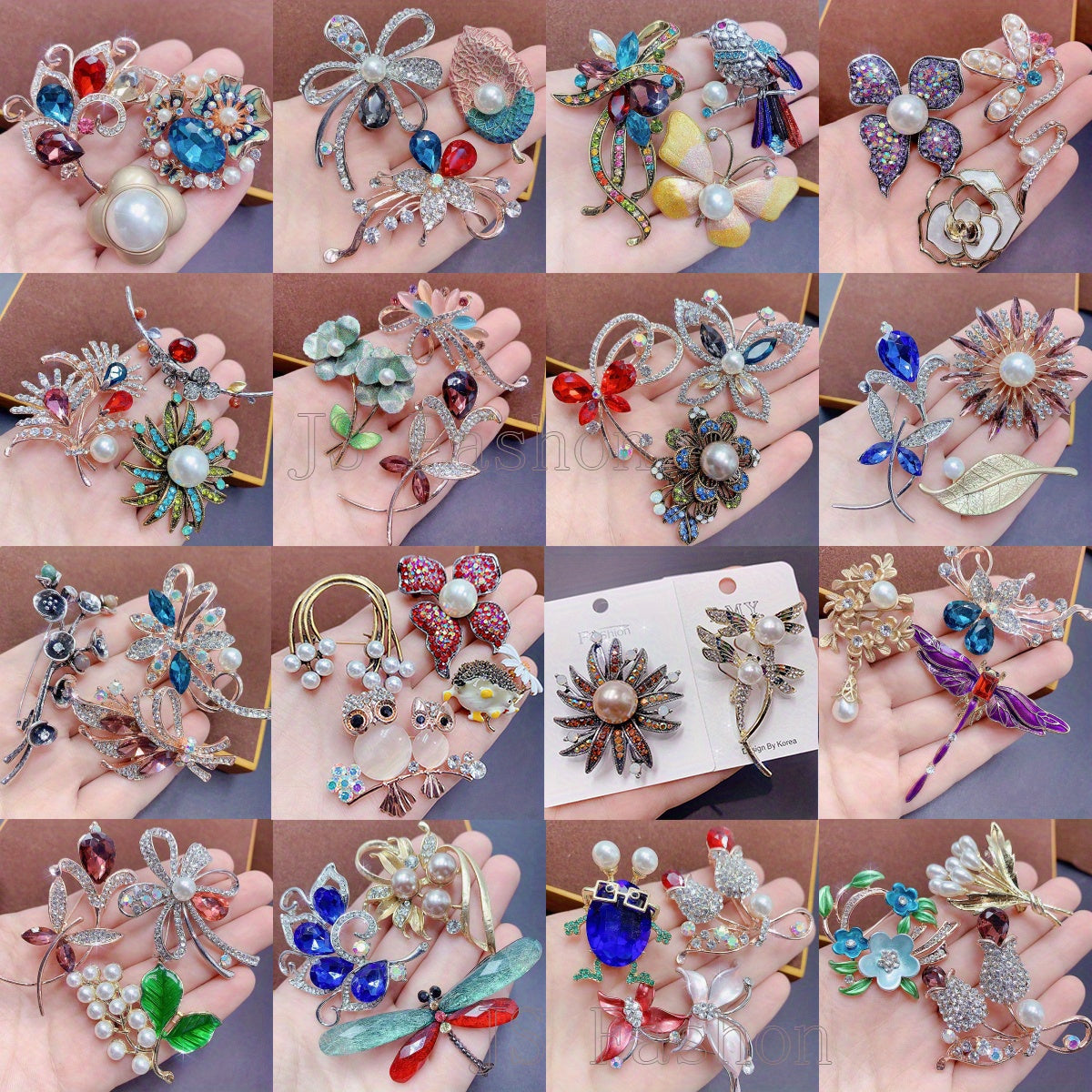 20pcs Elegant Shiny Flower Alloy Brooch Pin Inlaid Colorful Zirconia Rhinestone Faux Pearls Artificial Crystal Mixed Style, Exquisite Sweater Dress Accessories, Retro Corsage Accessory For Women Men, Brooch Style Random