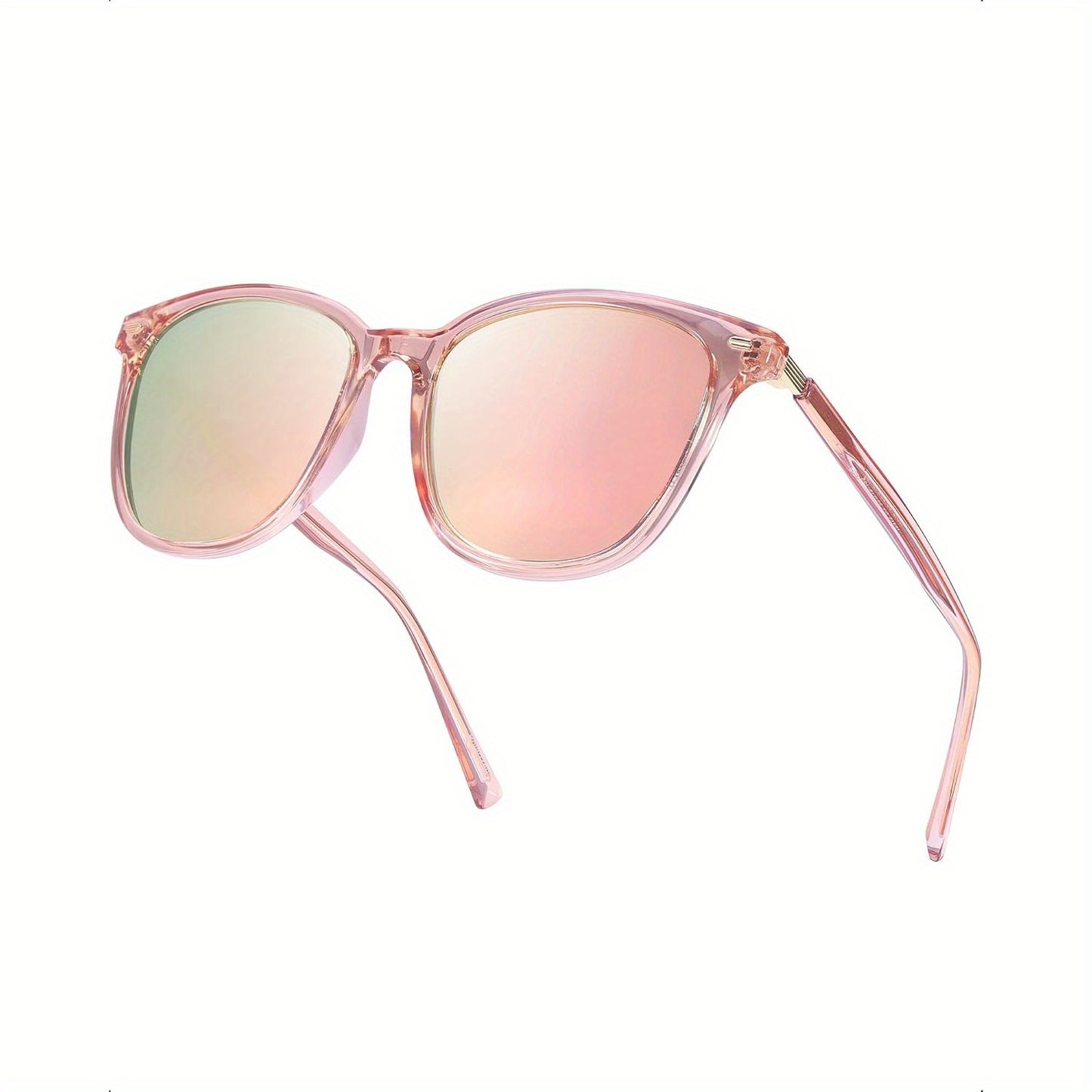 Polarized Sunglasses Women Mirrored Lens Large Oversized Frame UV Protection Trendy Fashion Shades Multiple Colors Brown Pink Gray Tortoiseshell Green Blue