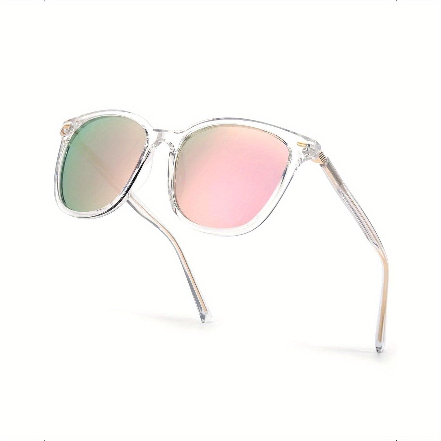 Polarized Sunglasses Women Mirrored Lens Large Oversized Frame UV Protection Trendy Fashion Shades Multiple Colors Brown Pink Gray Tortoiseshell Green Blue
