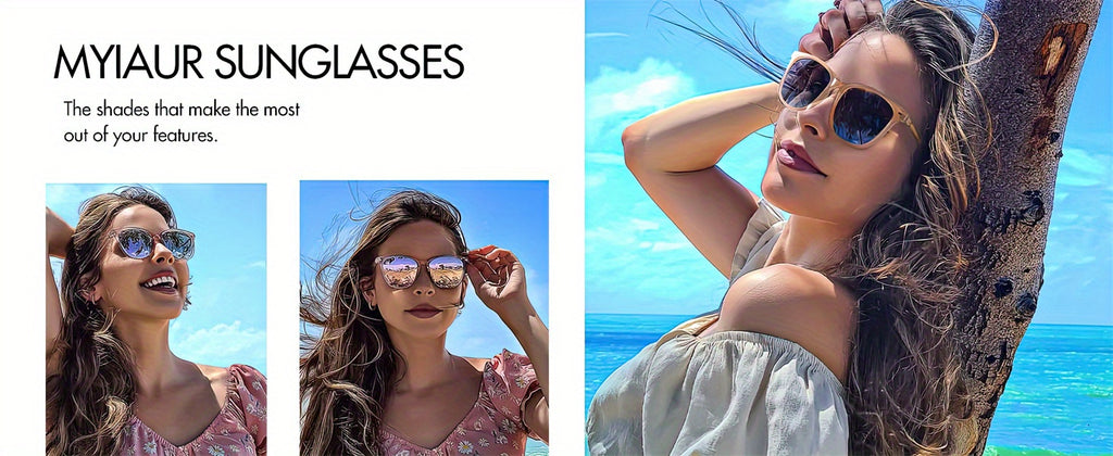 Women's Polarized Fashion Glasses with Mirrored Lens & Protection - Trendy & Stylish Large Glasses