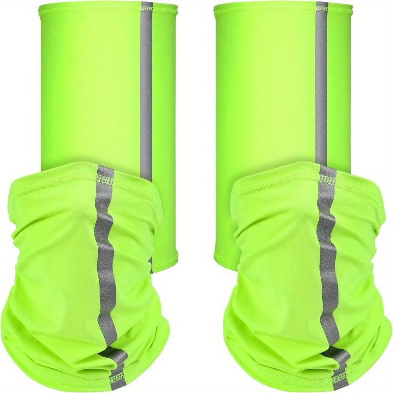4pcs Reflective Neck Gaiter Visibility Neon Safety Bandana Wind Dust Scarf Bandanas