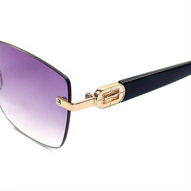 Summer Must Haves, Trendy Square Frameless Fashion Glasses, Unisex Fashion Protective Eyewear with Clear Vision, Perfect for Beach, Vacation, Travel And Cruise, Ideal for Outdoor Activities And Daily Wear