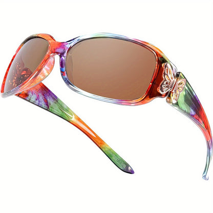 Butterfly Decor Polarized Sunglasses – UV400 Wrap-Around Fashion Eyewear for Men & Women, Trendy Floral & Gradient Styles for Summer, Festivals & Everyday Chic Looks