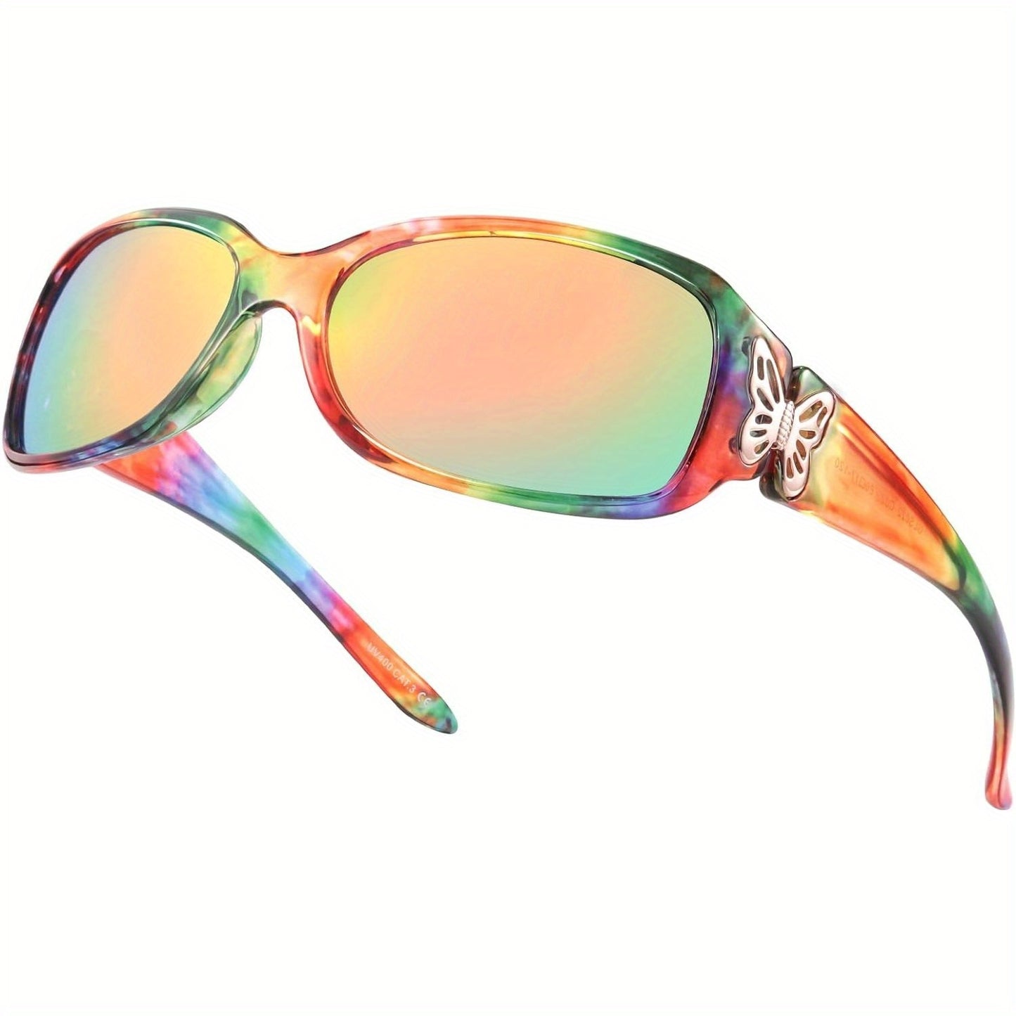 Butterfly Decor Polarized Sunglasses – UV400 Wrap-Around Fashion Eyewear for Men & Women, Trendy Floral & Gradient Styles for Summer, Festivals & Everyday Chic Looks