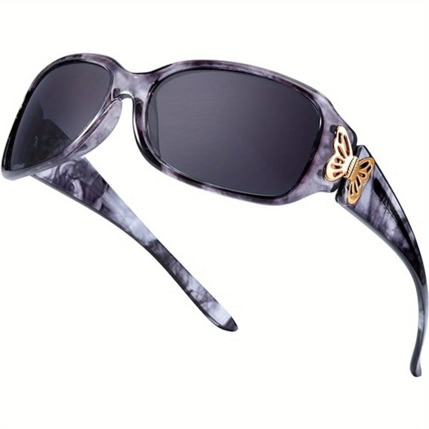 COOLEAR Sunglasses for Polarized UV400 Protection Wrap Around Sunglasses Trendy Butterfly Decor Fashion Accessories.Suitable for Men And Women.