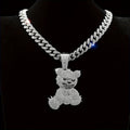 The Hip-hop Bear Pendant 925 is perfect for daily wear at parties, music festivals and gatherings