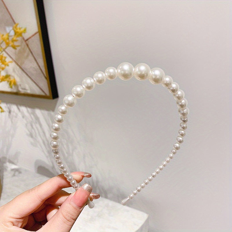 Pearl Hair Bands 10pcs Set Elegant Imitation Pearl Hair Ties Mixed Styles Scrunchies Hair Accessories for Women Girls Party Daily Wear Gift