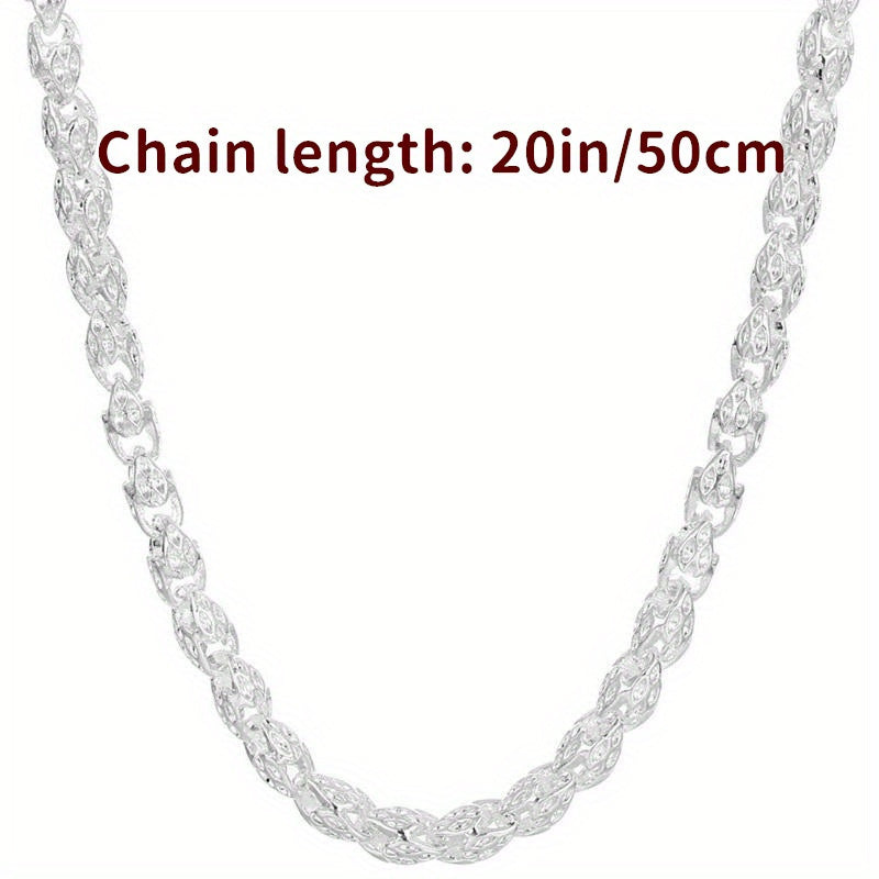 925 Sterling Silver Bamboo Chain Necklace - Hypoallergenic, Nickel Free Fashionable Jewelry, Suitable for Both Men And Women - The Perfect Gift for Any Occasion