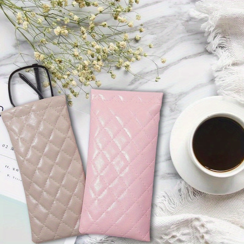 8pcs Fashion New Bag PU Leather Elastic Mouth Portable High End Waterproof Glasses Bag Storage