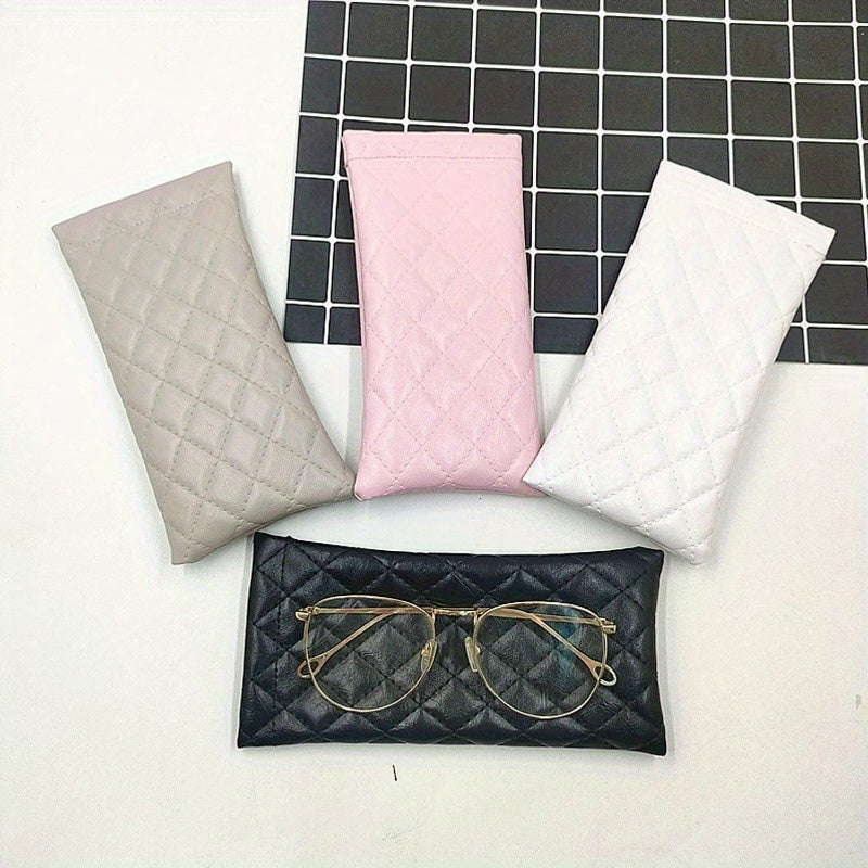 8pcs Fashion New Bag PU Leather Elastic Mouth Portable High End Waterproof Glasses Bag Storage
