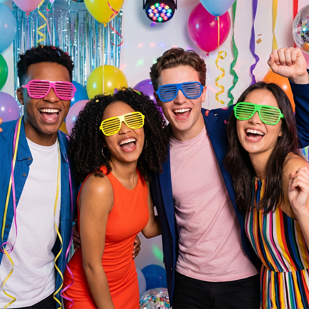 Lightweight Fashionable Lensless Shutter Shade Glasses Frames Decorative Party Eyewear for Costume Ball Party Gathering