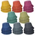 24 Pcs Bucket Hat Bulk For Women Men Cotton Summer Sun Hat Unisex Denim Travel Beach Fishing Outdoor Summer Hats Multicolor Bucket Cap For Adult
