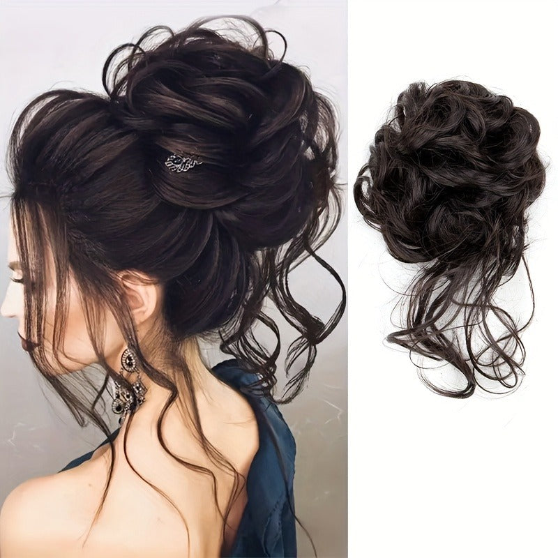 Legant Women's Synthetic Curly Hair Donut Hair Accessory, Costume Wig Bun, Must-Have for Chignon, Ideal for Daily Wear & Cocktail Party Looks, Easy-to-Style Wig