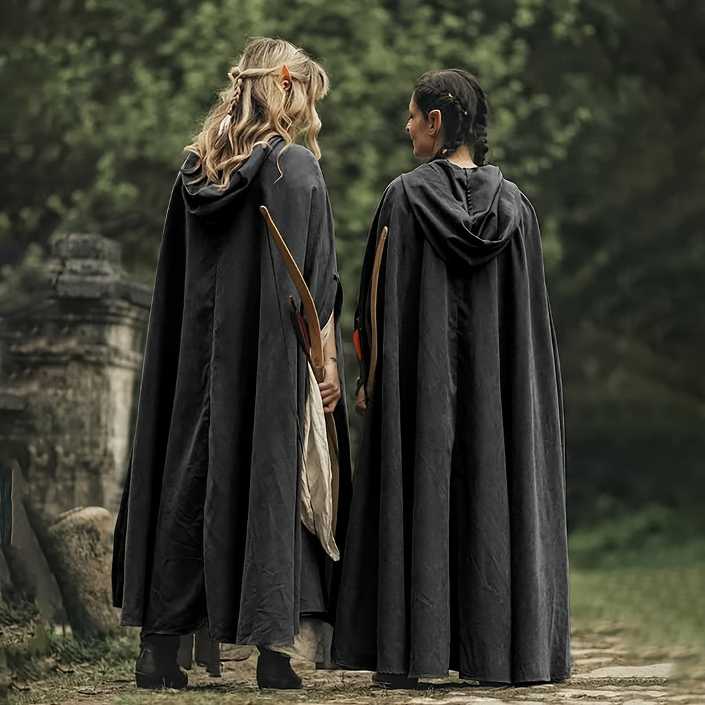 Medieval-Style Hooded Cloak for Women, Perfect for Halloween, Featuring Arm Openings And No